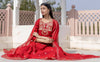 Modal Silk Red Embroidered Sharara Suit Set - Ria Fashions