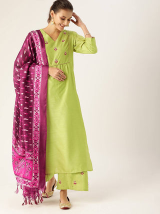 Lime Green Palazzo Set - Ria Fashions