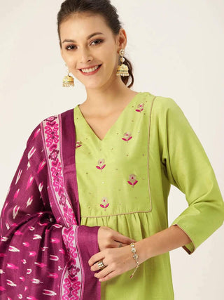 Lime Green Palazzo Set - Ria Fashions