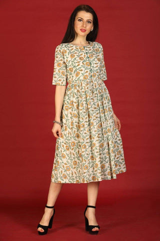Premium Quality Rayon Cotton Printed Summer Dress - Ria Fashions