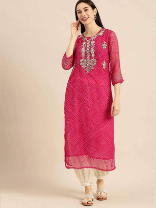 Pink Gota Patti Kurti - Ria Fashions