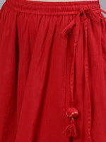 Red Yoke Design Suit Set with Dupatta - Ria Fashions