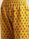 Yellow Flower Print Sharara Set with Dupatta - Ria Fashions