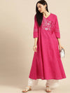 Pink Layered Print Kurta - Ria Fashions