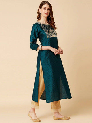 Blue Yoke Design Kurta - Ria Fashions