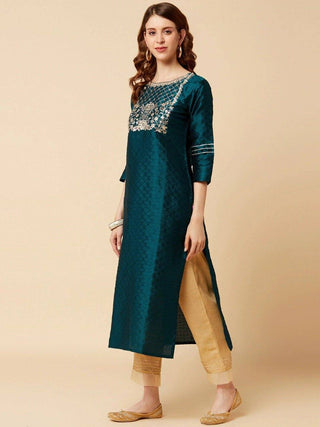 Blue Yoke Design Kurta - Ria Fashions