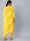 Yellow Bandhani Style Printed Suit Set - Ria Fashions