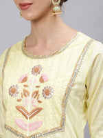 Yellow Embroidery Kurta Suit Set - Ria Fashions