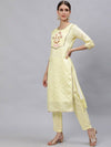 Yellow Embroidery Kurta Suit Set - Ria Fashions
