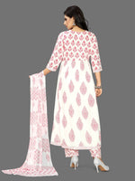 Printed A-Line Angrakha Style Kurta, Pant & Dupatta Set - Ria Fashions
