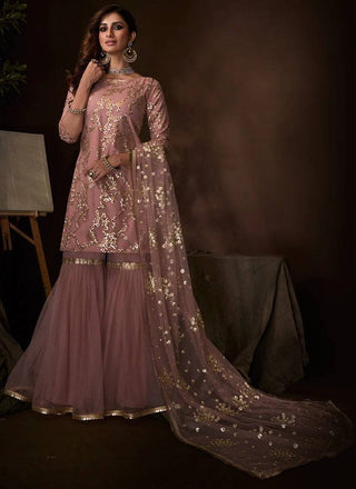 Purple Sharara Suit Set with Dupatta - Ria Fashions