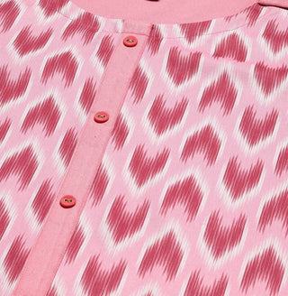 Pink Printed Kurta Palazzo Set - Ria Fashions