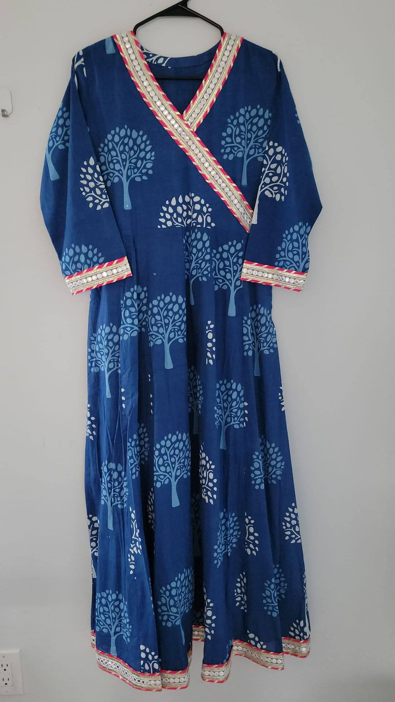 Premium Rayon Angrakha Style Gown - Ria Fashions