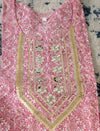 Pink Embroidered Cotton Kurta Pant Set