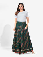 Premium Cotton Printed Flared Skirt