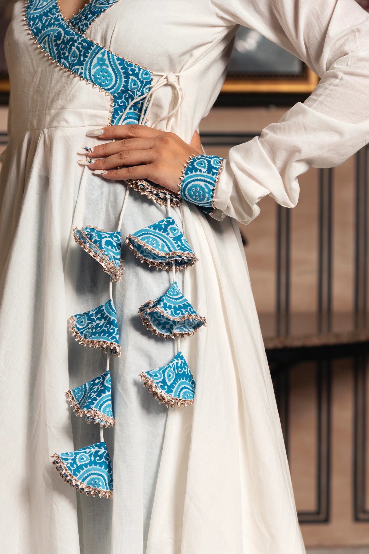 white anarkali cotton dress White Anarkali Dress & Suits - Elegant Ethnic Wear