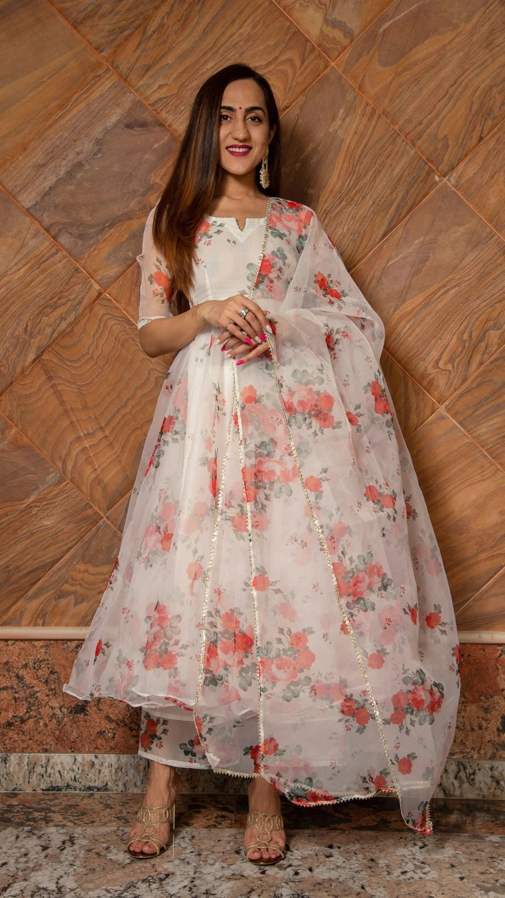 red and white indian dress Registry Office Wedding Dresses