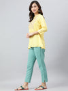 Rayon Yellow Embroidered Top/Tunic - Ria Fashions