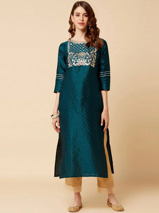 Blue Yoke Design Kurta - Ria Fashions