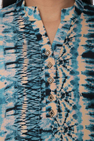 Aqua Printed Modal Silk Tunic - Ria Fashions