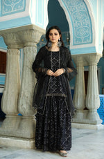 Black Gharara Suit Set - Ria Fashions