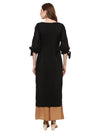 Solid Black Crepe Dress Style Kurta - Ria Fashions