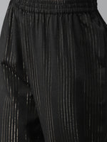Cotton Black Motif Print & Gotta Patti Suit Set with Dupatta