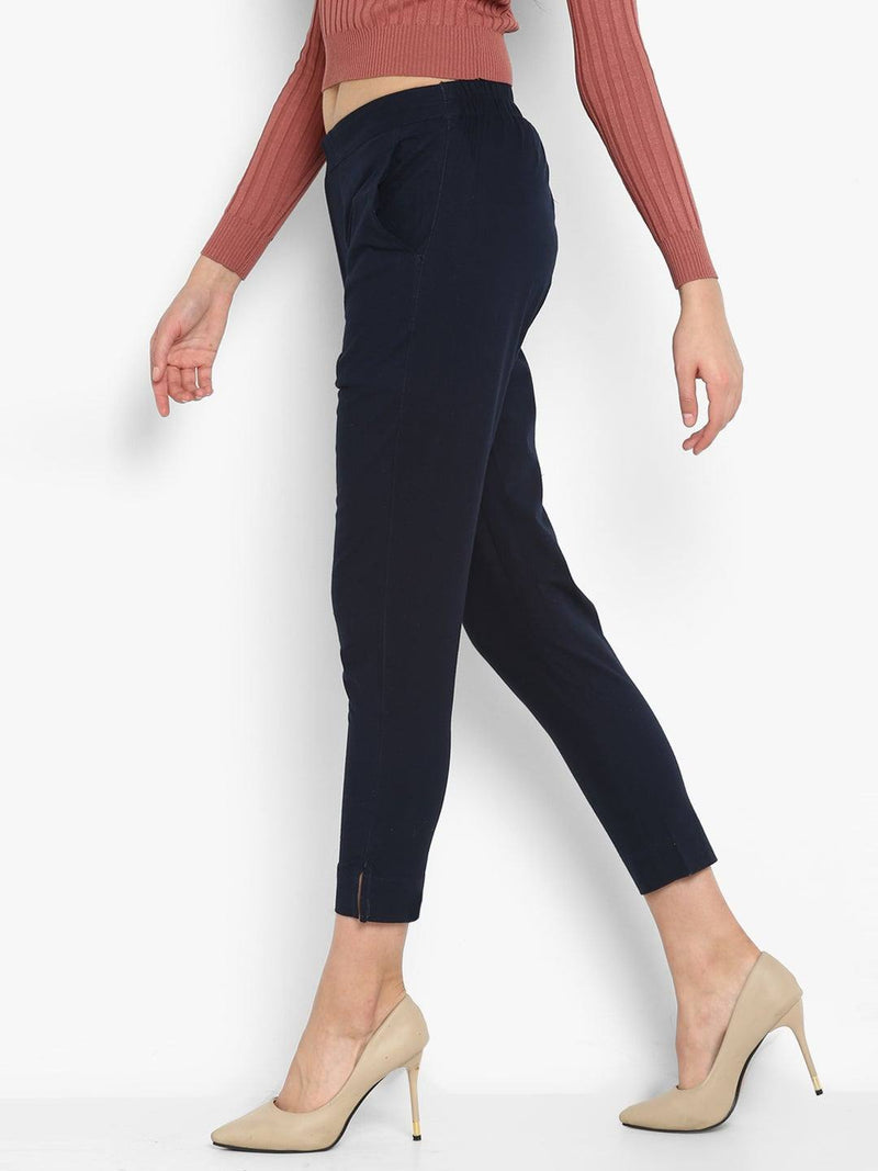 Buy Womens Cotton Lycra SemiFormal Wear Regular Fit PantsCottonworld