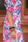 Chinon-Chiffon Multi Color Flower Print Suit Set - Ria Fashions