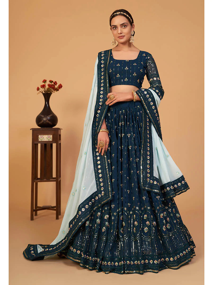 Contrast sales lehenga choli