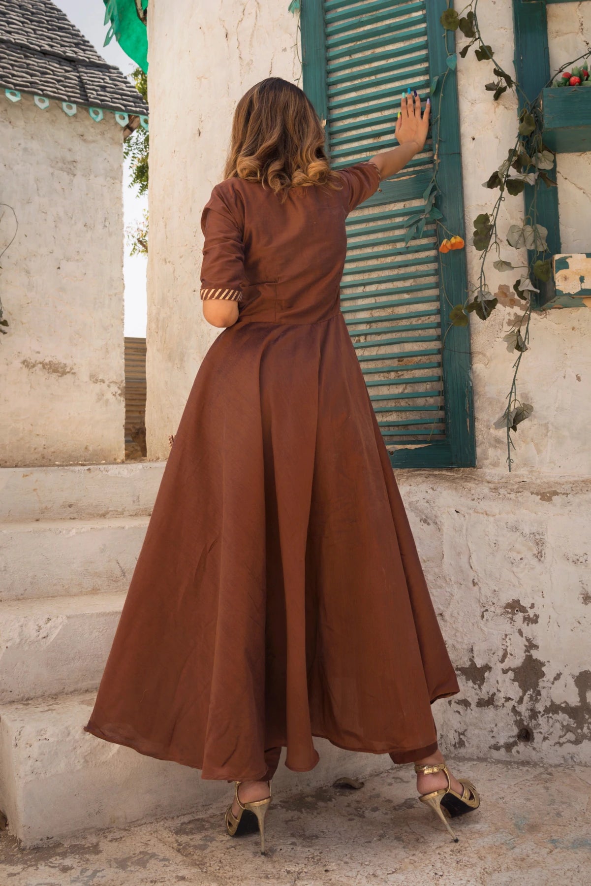 brown anarkali dress Buy Tortilla Brown Heavy Embroidered Anarkali Dress 49249 Online