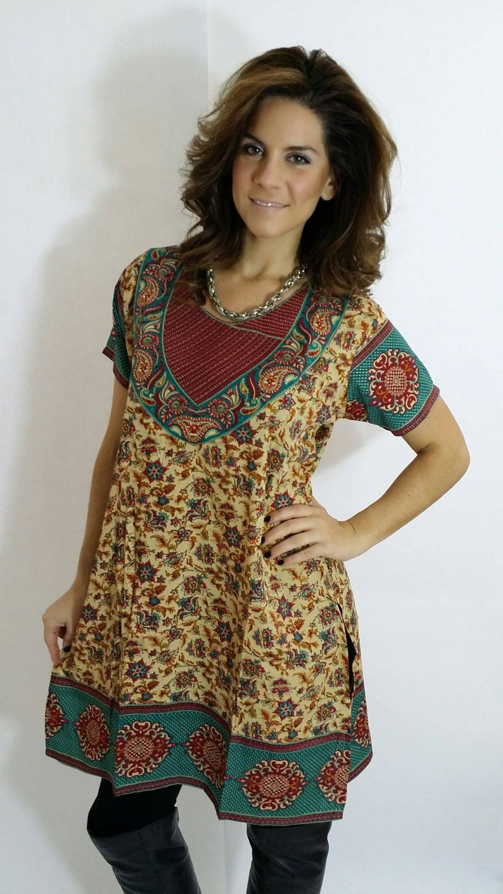 Ready made Brown Polyester fabric Casual Wear Tunic - Ria Fashions