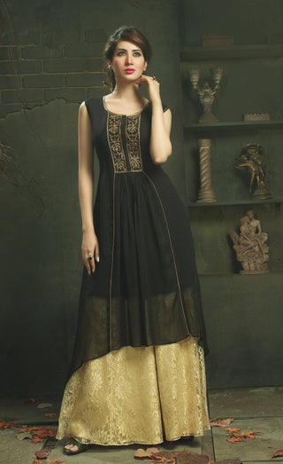 Georgette Embroidered Kurta - Ria Fashions