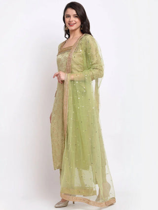 Green Palazzo Suit Set with Dupatta