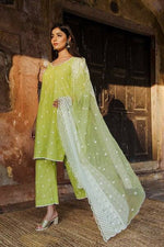 Green Kurta Pant Set with Dupatta - Ria Fashions