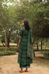Green Bandhani Print Anarkali Suit Set - Ria Fashions