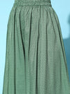 Chinon Green Kurta with attached Jacket Palazzo Set - Ria Fashions