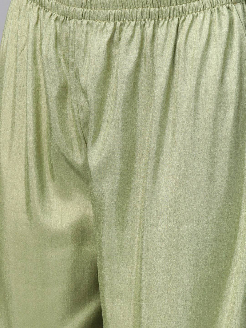 Green Printed Kurta Palazzo Set - Ria Fashions