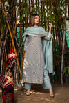 Grey Cotton Printed Suit Set with Dupatta - Ria Fashions