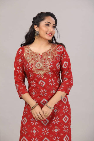 Red salwar suit - Ria Fashions