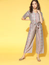 Chinon Grey Printed Jumpsuit - Ria Fashions