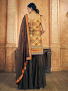 Multi Color Chinon Silk Embroidered Palzzo Suit Set with Dupatta - Ria Fashions