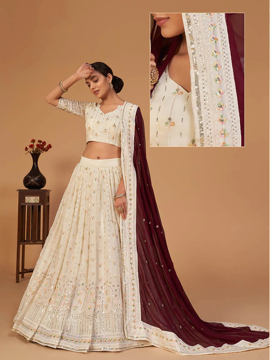 Contrast ghagra choli deals