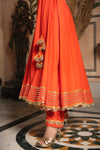 Cotton Orange Aangrakha Suit Set - Ria Fashions