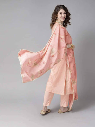 Peach Gota Patti Suit Set - Ria Fashions
