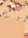 Peach Poly Crepe Flower Print Kurta - Ria Fashions