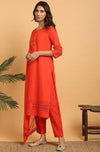 Red Suit Set with Dupatta - Ria Fashions