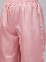 Pink Printed Jacket Style Kurta Palazzo Set - Ria Fashions