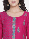 Pink Parted Design Printed Kurta - Ria Fashions
