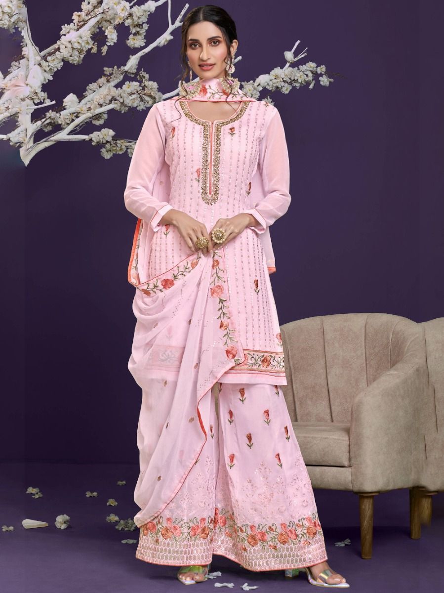 light pink sharara dress Pink Sharara Set 6